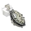 Natural Dalmation Jasper Gemstone 925 Sterling Silver Jewelry Pendant 2.09" ETC-14234