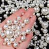 ABS Imitation Pearl Beads: Holeless/Half-Hole Round for DIY Pearl Bracelet & Jewelry Making