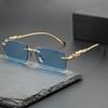 5pcs Unisex Retro Leopard Head Metal Sunglasses Square Frameless Decorative Sun Glasses Colorful Classic Men's Optical Glasses