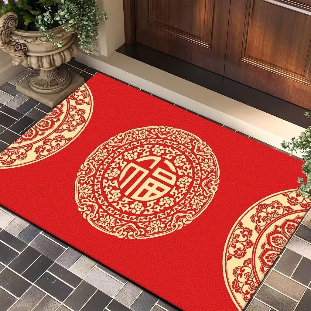 Chinese Crystal Velvet Floor Mat, Water-Absorbing Foot Pad In Living Room, Cloakroom, Entrance Entrance, Dirt-Resistant, Wear-Resistant, Non-Slip, Co