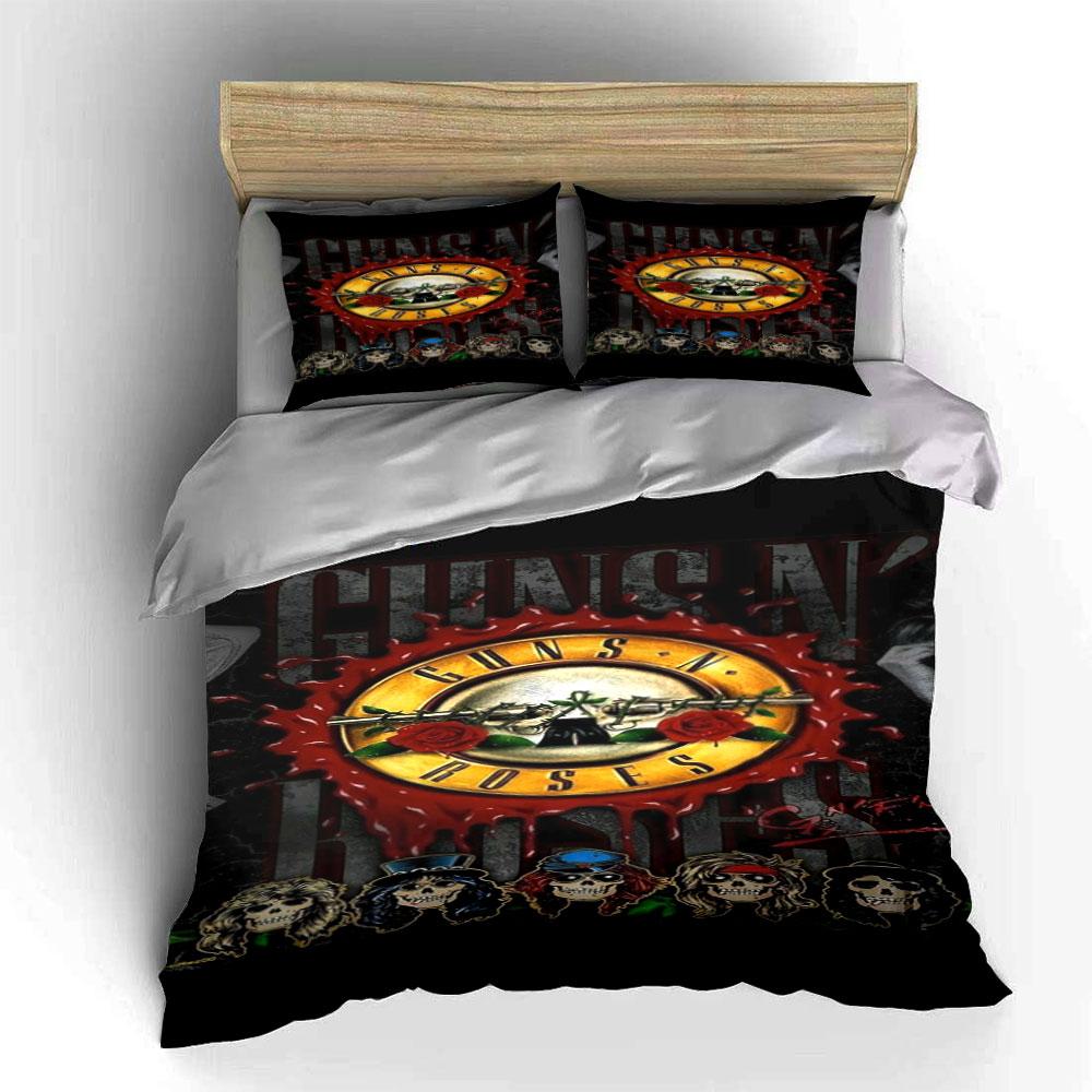 Circular Guns N' Roses emblem. Bedding sets Duvet cover sets Duvet covers Pillowcases(1*Duvet Cover 2*Pillowcases without duvet insert)