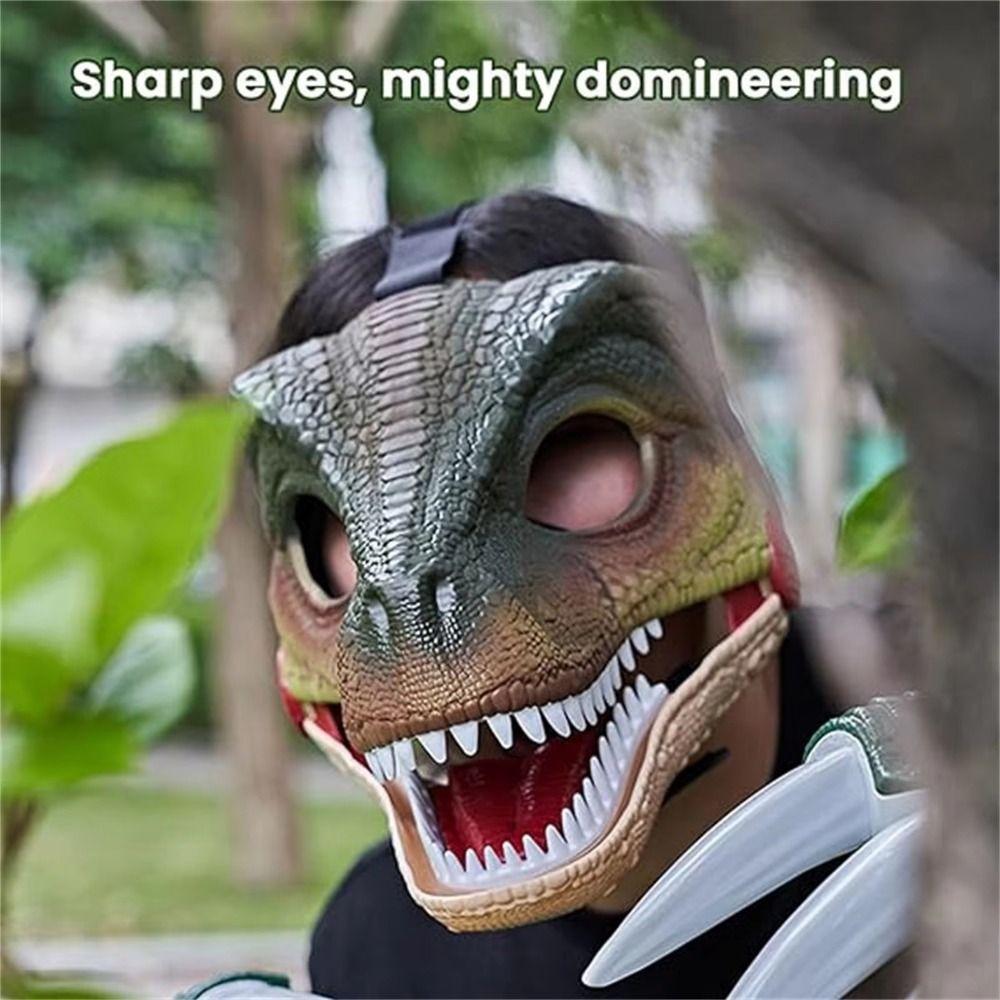 Sound 3D Dinosaur Mask Lifelike Dinosaur Head Face Cover Dinosaur Mask Headwear  Party Cosplay
