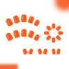 Pure Orange Short Glossy Fake Nails 24 Pieces High-Gloss Eco-Friendly ABS Material Comfort Fit
