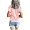 IHUASU Spring Summer Women Fashion Pocket V-neck Slit Shoulder Short Sleeve Top T-shirt Women's Wear