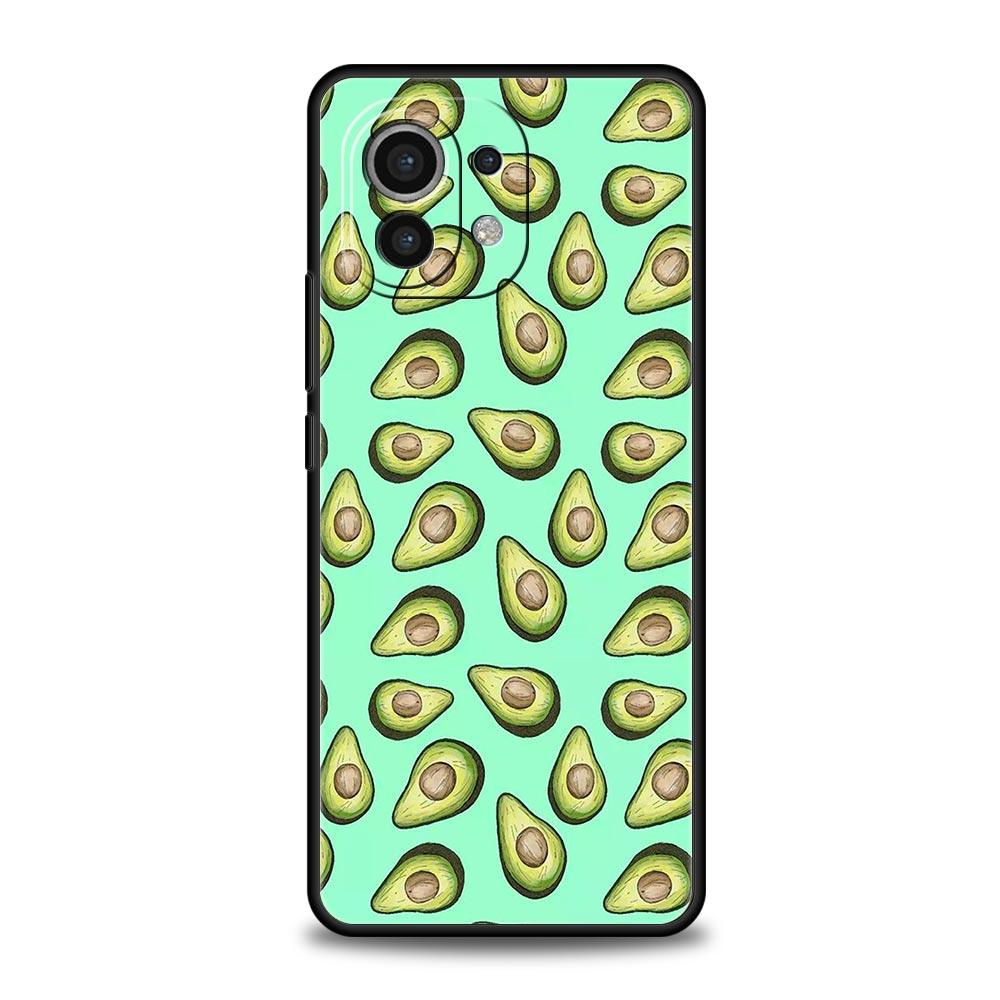 Cute Avocado Phone Case Cover for Xiaomi Mi 17 Pro Max 15 14 13 12 11 Ultra 15T 14T 13T 12T 11T Pro Lite Soft TPU Shell Fundas