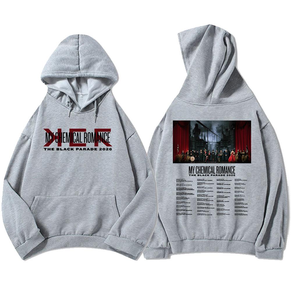 THE BLACK PARADE 2026 Tour Hoodies Rock Band My Chemical Romance Sweatshirts Winter Long Sleeve Fleece Print Hoody