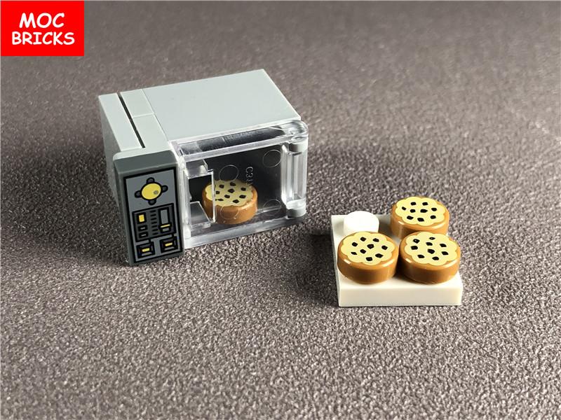 Non-Toxic Set Moc Bricks Diy Microwave Oven Food Biscuits Sushi Donut Sugar Educational Building Blocks Toys For Children Xmas Gifts