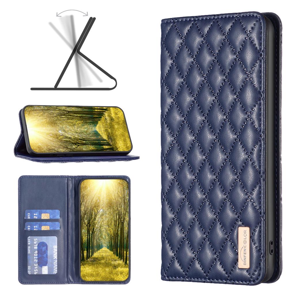 Modische Diamant-Leder-Kartenfächer, magnetische Flip-Wallet-Hülle für iPhone 15 14Plus 13 12 11 Pro Max XSMAX für Samsung S24 S23 S22 S21Ultra Plus A15 A25