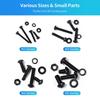 1800PCS Metric Screw & Bolt Kit: M2 M3 M4 M5 Hex Socket Button Head Screws, Lock & Flat Washers, Nuts, 10.9 Alloy Steel, Black
