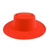 British style solid color big brim flat top top top hat French fashion jazz flat top woolen hat autumn and winter felt hat