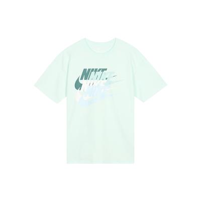 American Vintage Logo Print Knit Short Sleeve Drop Shoulder T-Shirt Men Tops Light-Green FN3697-312