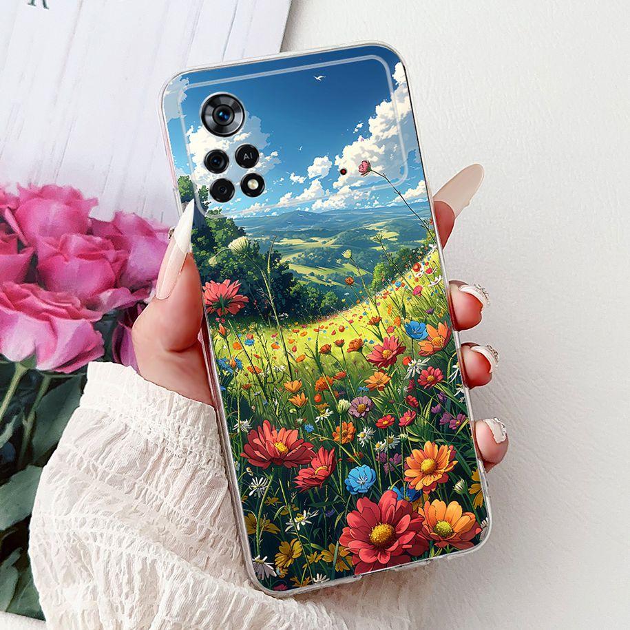 For Xiaomi Poco X4 Pro 5G Case 2201116PG Funda New Fashion Flower Bowknot Soft Clear Silicone Bumper For Xiomi Poco X4 Pro Coque