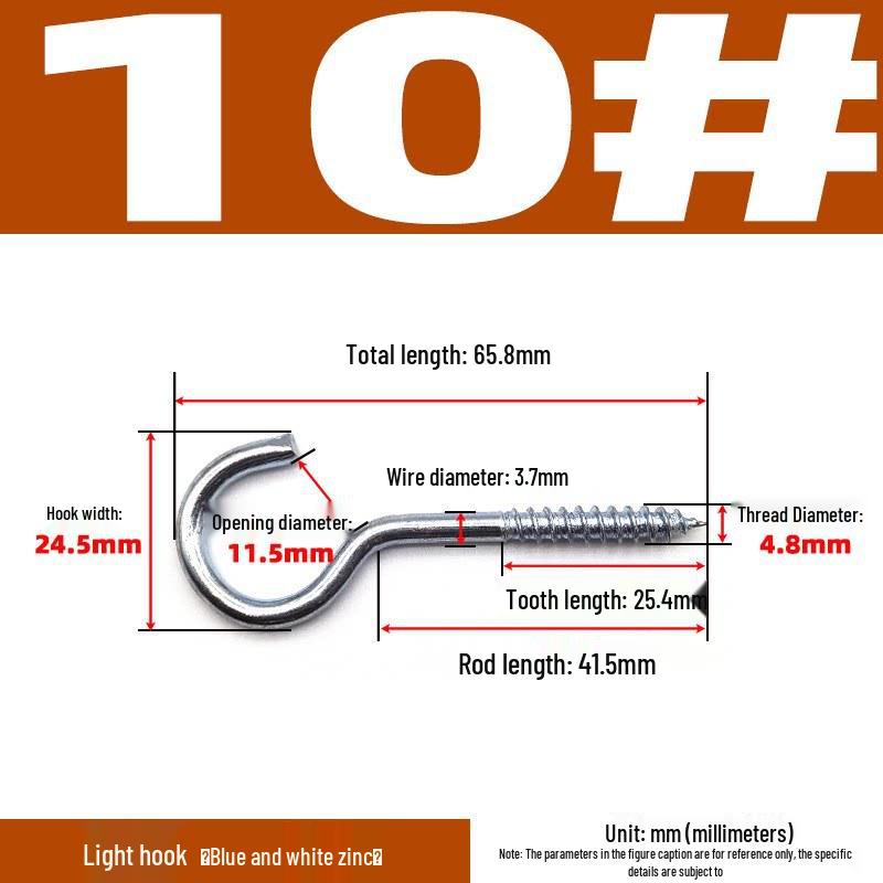 Sheep Eye Nail Hook with Ring, Self-Tapping Wood Screw, 9-Shaped Question Mark Lamp Hook for Windows.