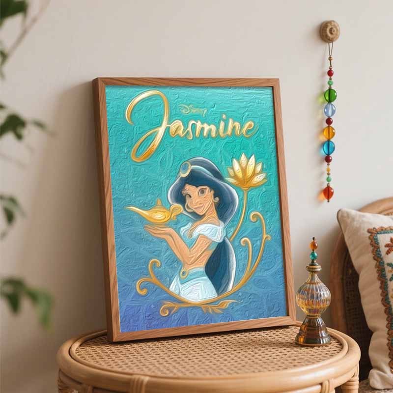 Disney Jasmine Oil Painting Handmade Diy Art Painting Home Decoration