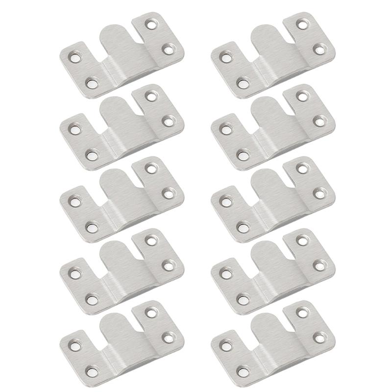 10pcs Heavy Duty Stainless Steel Wall Hook For Home Office Strong Load Capacity Mounting Bracket Hanging Buckles