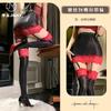 Sex Underwear Lace Suspender Hip Skirt Sexy Free Stockings Suspender Integrated Contrasting Color Oil Bright Black Silk Female E