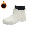 Low-tube Fashion Waterproof Rain Boots Outdoor Couples Non-slip Plus Velvet New Rain Boots Short-tube Women