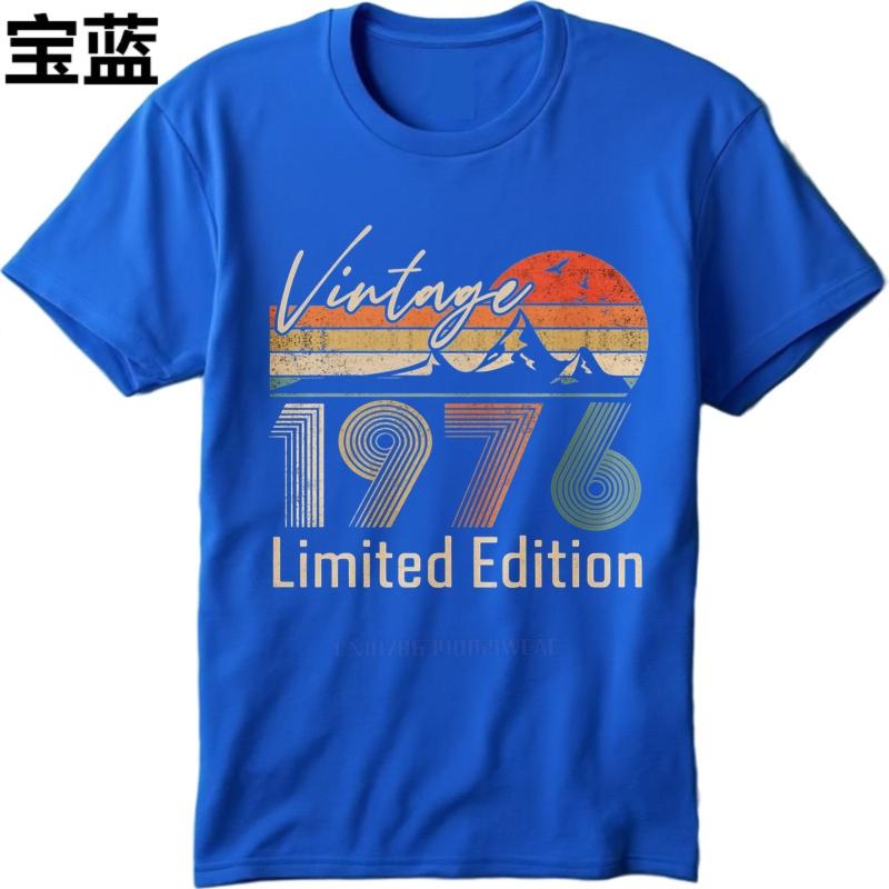 men brand tshirt Vintage summer Teenagers t shirt Vintage 1976 Limited Edition Mountain Sunset Short Sleeve Adult Oneck tops