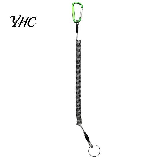 Fishing Pliers Rope Anti-lost Retractable with Keyring Carabiner Theftproof Coiled Tools Lanyard Spring Safety Outdoor Accessories 1M I