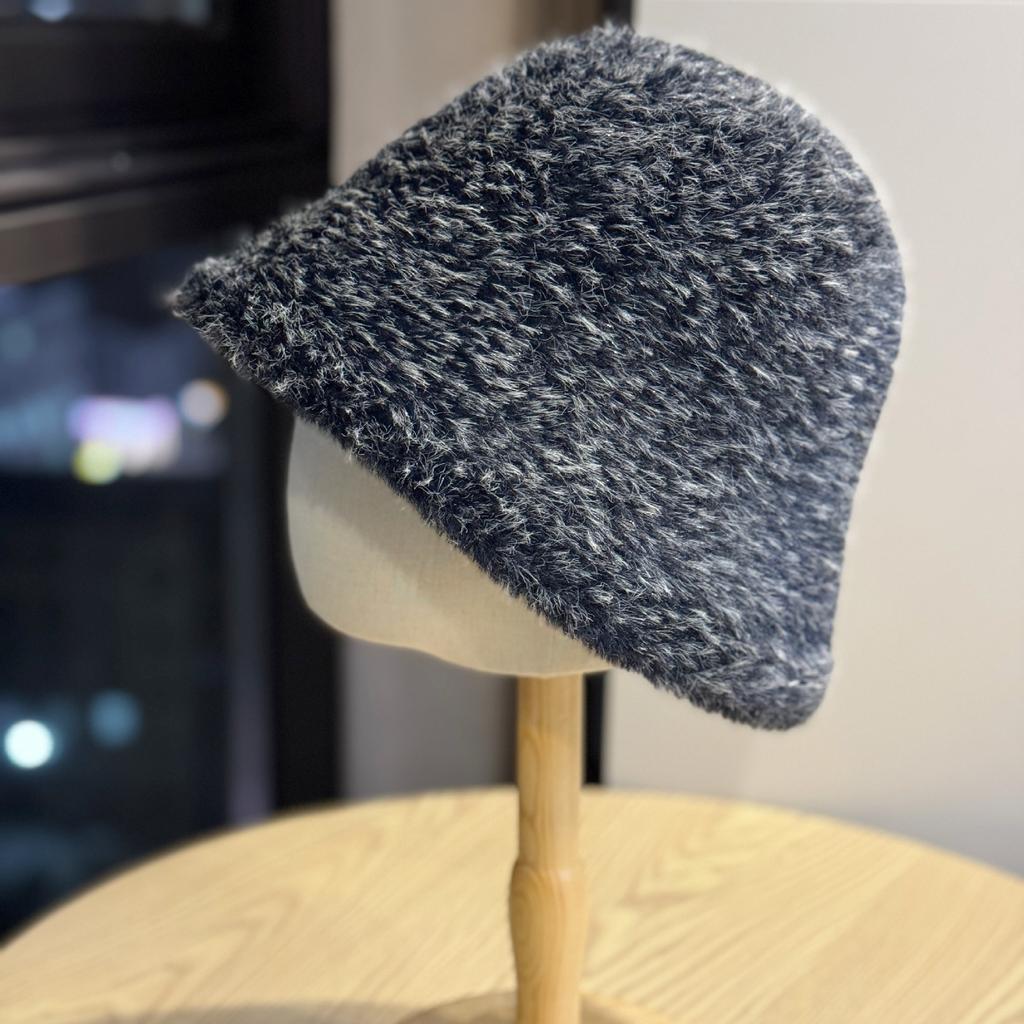 New All-match Thick Furry Knitted Fisherman Hat for Women in Autumn and Winter To Prevent Cold and Keep Warm and Show Face Small Bucket Hat Basin Hat