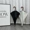 Retro wind automatic log curved handle business umbrella wholesale straight rod weather and rain umbrella custom advertising long handle parasol