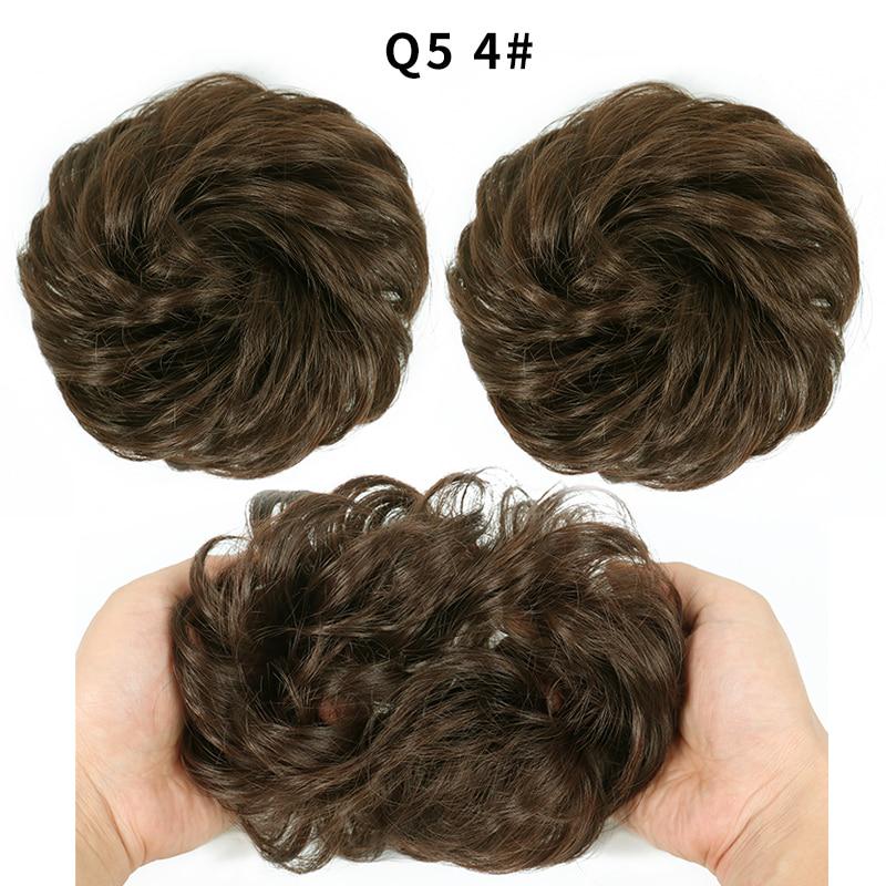 Women Wavy Curly Messy Hair Bun Synthetic Elastic Hair Tie Extension Hair Scrunchie Hairpieces Bands