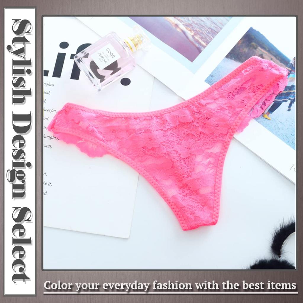 ONE LIMITATION Lace Ruffle Sexy PT063 Women's T-Back Panties, Lingerie, (Pink)