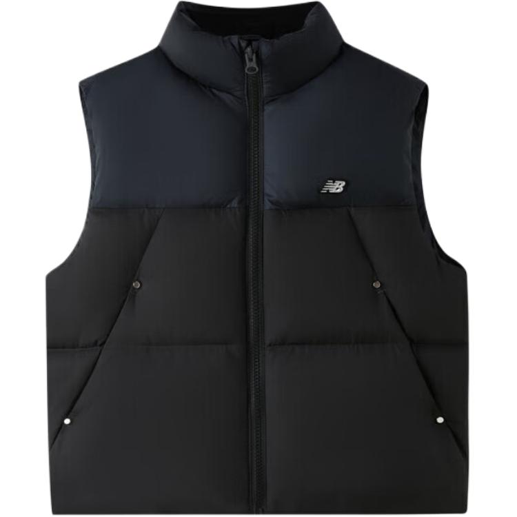 New Balance Kids Down Vests Stand Collar Lightweight Waterproof 7JF4E063-BK 120