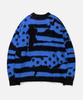 VASTIC Flag Brush Knit_Black/Blue