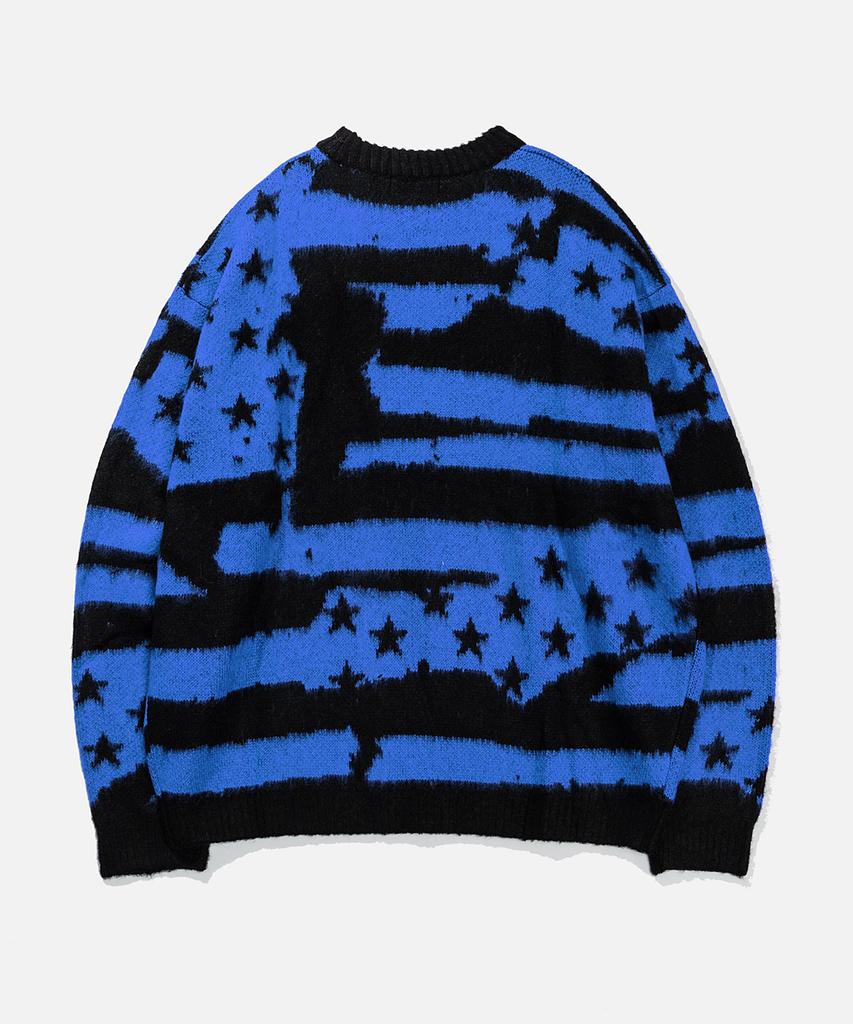 VASTIC Flag Brush Knit_Black/Blue