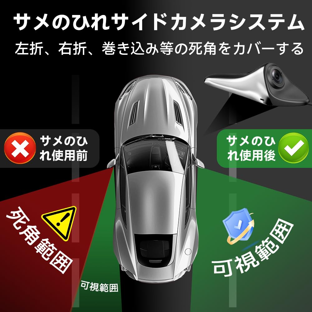 ULOPOP Touchscreen Side Camera Monitor Side View Dash Camera System with Recording Simultaneous Recording Screen Vehicle Japanese Instruction Manual