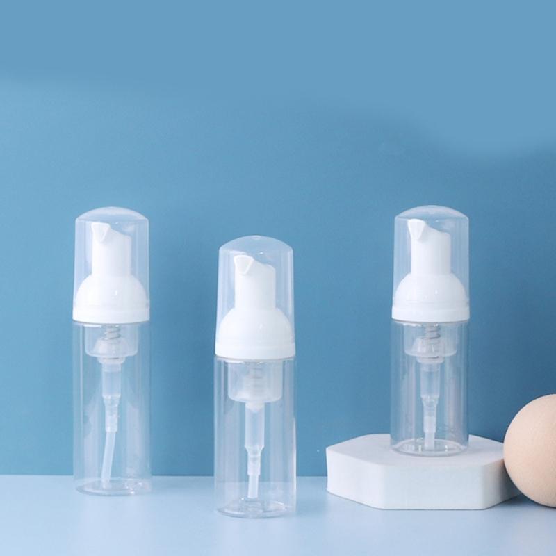 4pc Clear Foam Pump Bottle PET Soap Dispenser for Rich Bubble Generation Liquid Levels Monitoring in Skincare Use