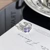 Korean-Style Purple Diamond Four-Leaf Clover Ring for Women - Elegant and Fashionable Index Finger Accessory
