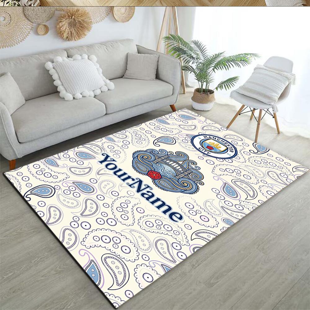 Manchester City 55 Customizable Name Area Rug Design for Decorate room Outdoor Dining Room Entryway Antislip Carpet Office home decor Spiritual Gift