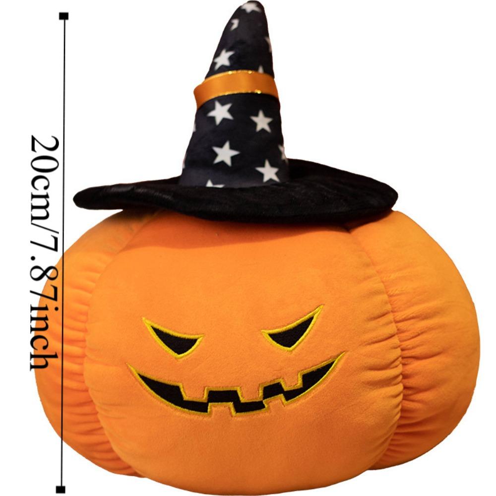 PP Cotton Halloween Plush Toy Wearing Hat Halloween Pumpkin Throw Pillow  Home Decoration