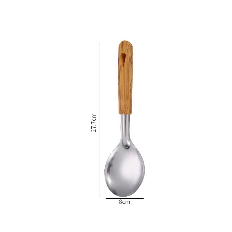 1PC Stainless Steel Cooking Utensils Wooden Handle Spatula Rice Spoon Frying Shovel Kitchenware Kitchen Baking Accessories