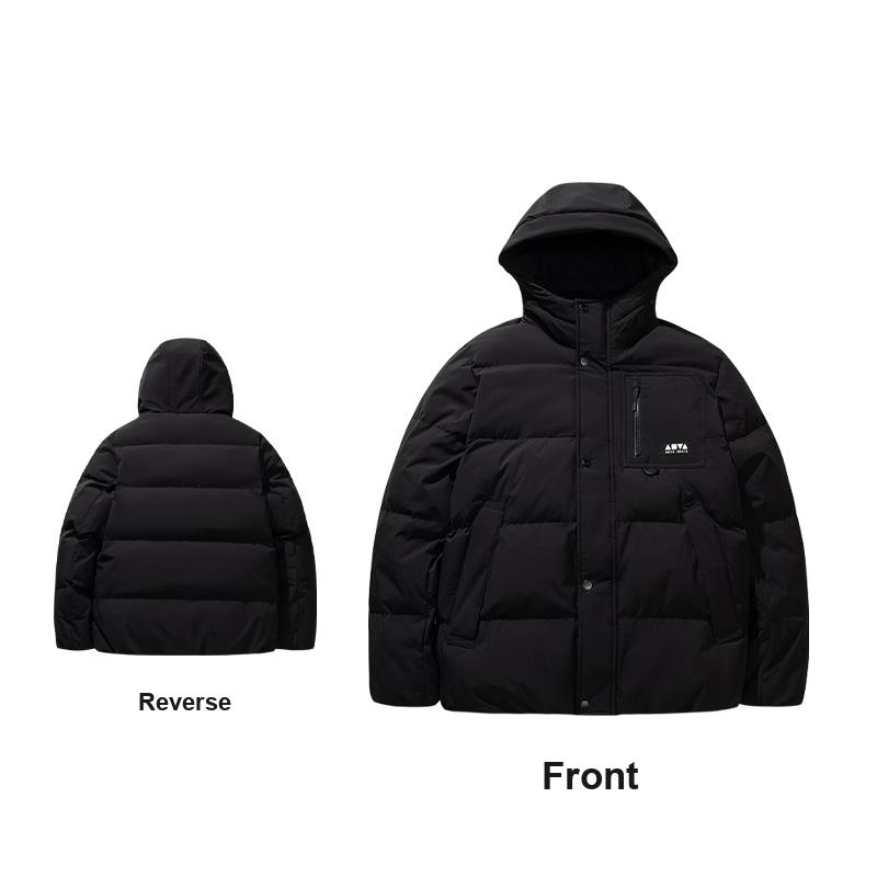 Anta Skate Water-Resistant Loose Basic Black Warm Down Jacket Unisex Jacket 172548909-2