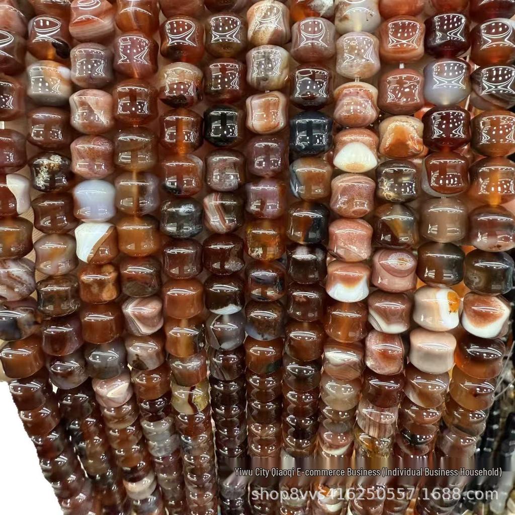 10x10mm Concave Beads: Natural Red Agate, Amethyst & More for DIY Jewelry