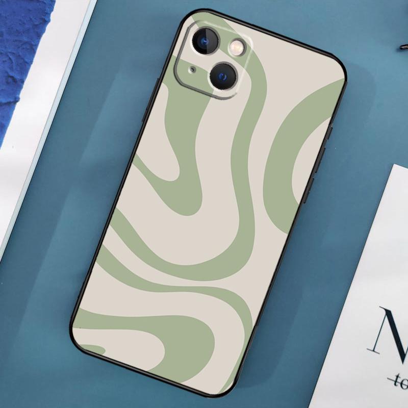 

Чехол для телефона Liquid Swirl Abstract Beige Sage Green для iPhone 15 14 Pro Max 11 13 12 Mini X XR XS Max SE 2020 7 8 Plus Cover Capa iPhone 14Pro MAX