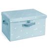 NEOVIVA SOLA Storage Box with Lid, Cute Foldable, Perfect for Toys, Clothes, and Accessories, Blue, Small