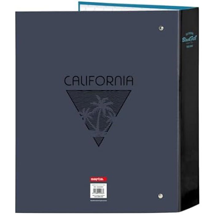 Classeur - SAFTA - BLACKFIT8 CALIFORNIA - 4 anneaux - Couverture rigide - Idéal pour enfants