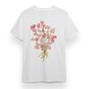 Women's T-shirt With Pink Flower Graphic Unisex White 100% Cotton Plus Size Tee