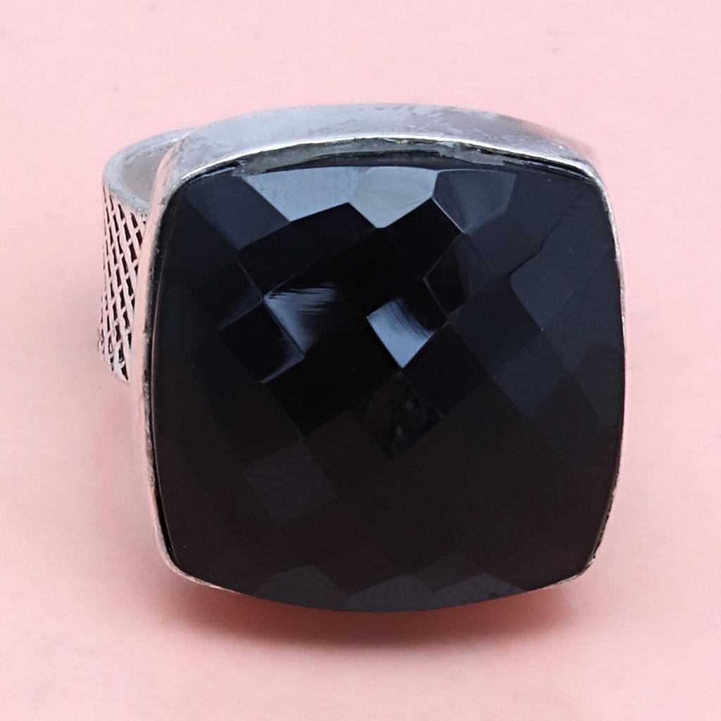 Black Spinal Gemstone Handmade Silver Jewelry  "9"