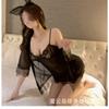 Man Wants To Suspender Nightgown Women's Summer Ice Silk Sexy Gathering Pajamas Lace Hot Temptation Pure Desire Underwear Thin Suit