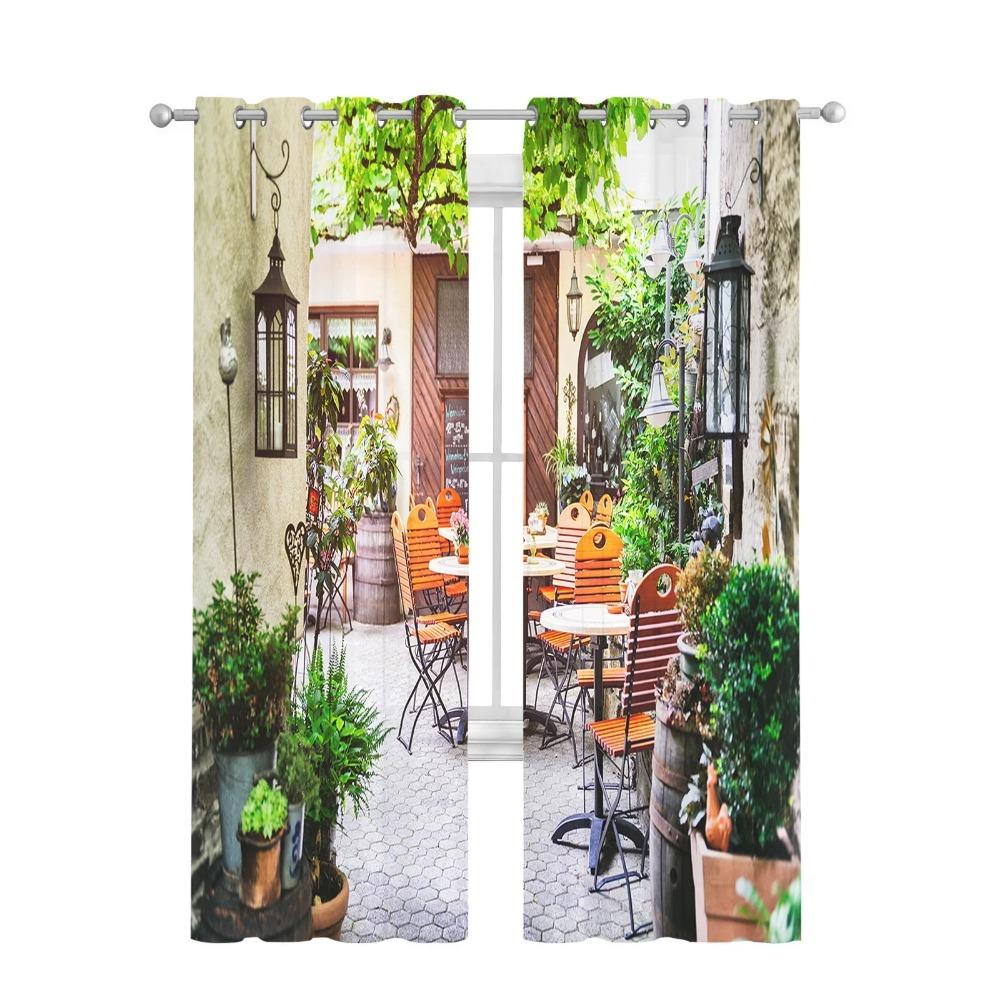 European Courtyard Tulle Sheer Curtains for Living Room Decoration Window Curtain for Bedroom Kitchen Voile Organza Drapes