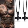 Viking Hammer of Thor for Men,Stainless Steel Norse Pagan Symbol Pendant,Punk Jewelry Gift