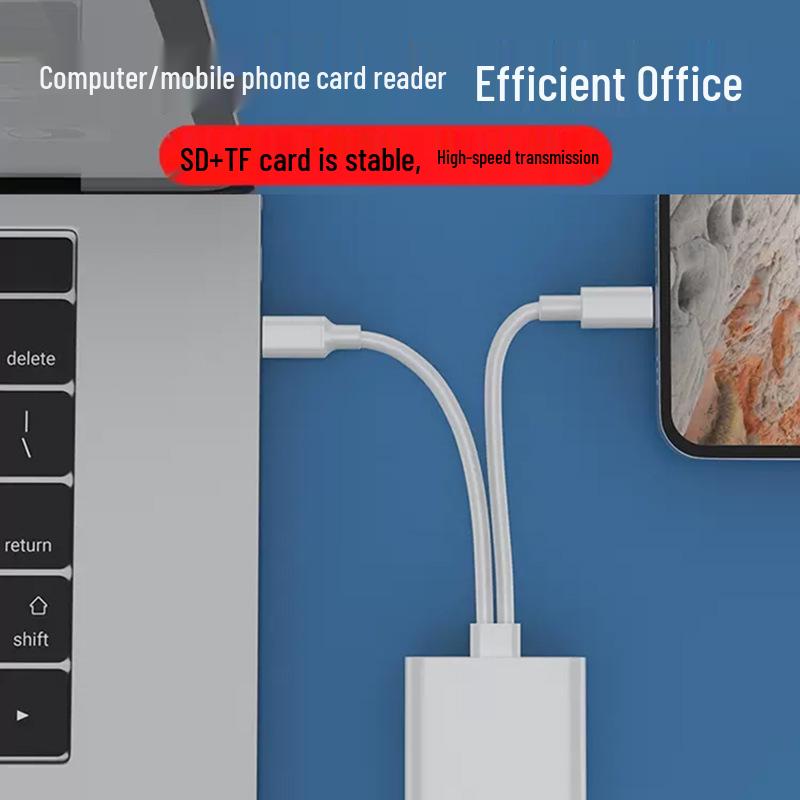 Apple Type-C Dual-Head Card Reader for TF/SD Cards, Compatible with iPhone and iPad
