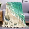 Aerial Green Ocean Ultra Soft Sherpa Fleece Blanket Fluffy Warm Halloween Cozy Throw for Sofa Couch Bedroom Gift All Season