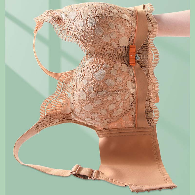 Women's Thin Section of Anti-sagging Polymerization Bra To Collect Vice Breasts Large Breasts Show Small Upturned Bra Without Steel Ring