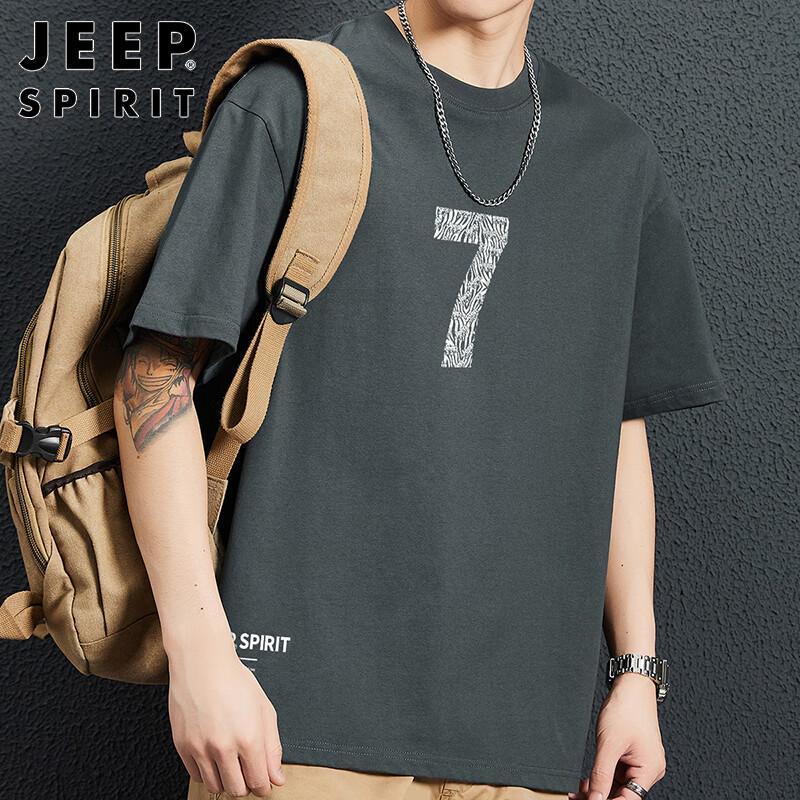 JEEP SPIRIT Men s Pure Cotton Loose Fit Cooling Short Sleeve T-Shirt 3XL